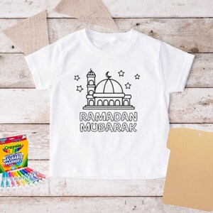 Ramadan coloring t-shirt, kids t-shirt, Muslim kids activity, Ramadan party ideas, Ramadan gift, Eid shirt, Muslim shirt, Eid gift for kids
