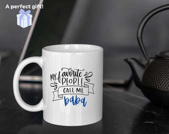 Dad's Coffee Mug, Personalized Coffee Mug, Custom Mug, Baba's Mug,Personalized Mug,  Coffee Cup, Customized Gift Mug, Father's day gift,baba