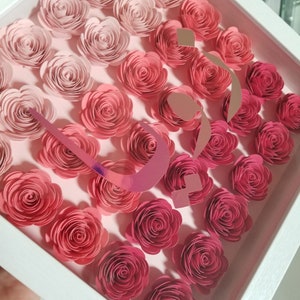 Personalized 9X9 Flower shadow boxes | shadow box | custom shadow boxes | paper flowers | Mom Shadow Box | Custom Name shadow box | flowers