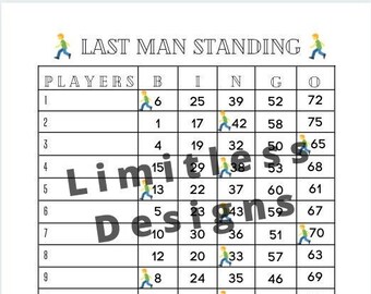 Last Man Standing Bingo Boards