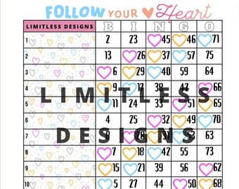 Follow Your Heart Bingo Boards (mixed & straight)