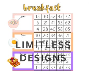 Breakfast Bingo Blocks