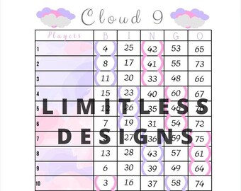 Cute Cloud 9 Bingo (mixed & straight)