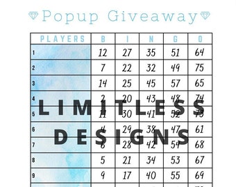Popup Giveaway Bingo (mixed & straight)