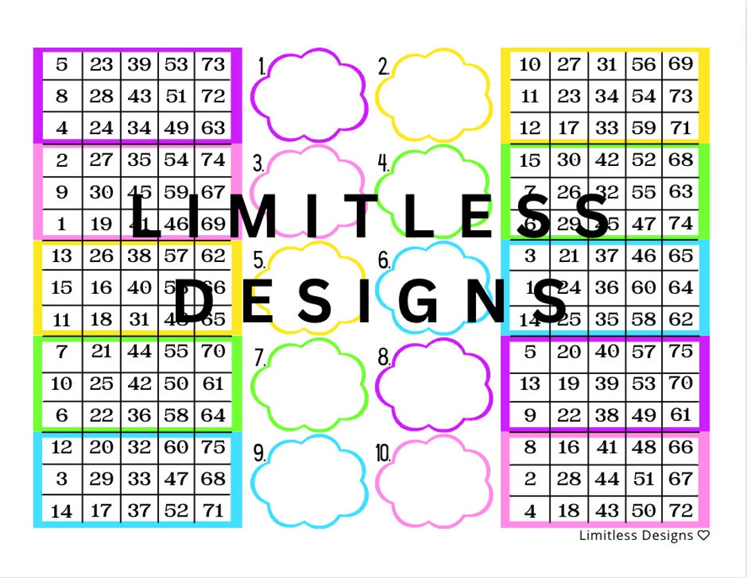 Rainbow Mega Bingo Blocks - Etsy