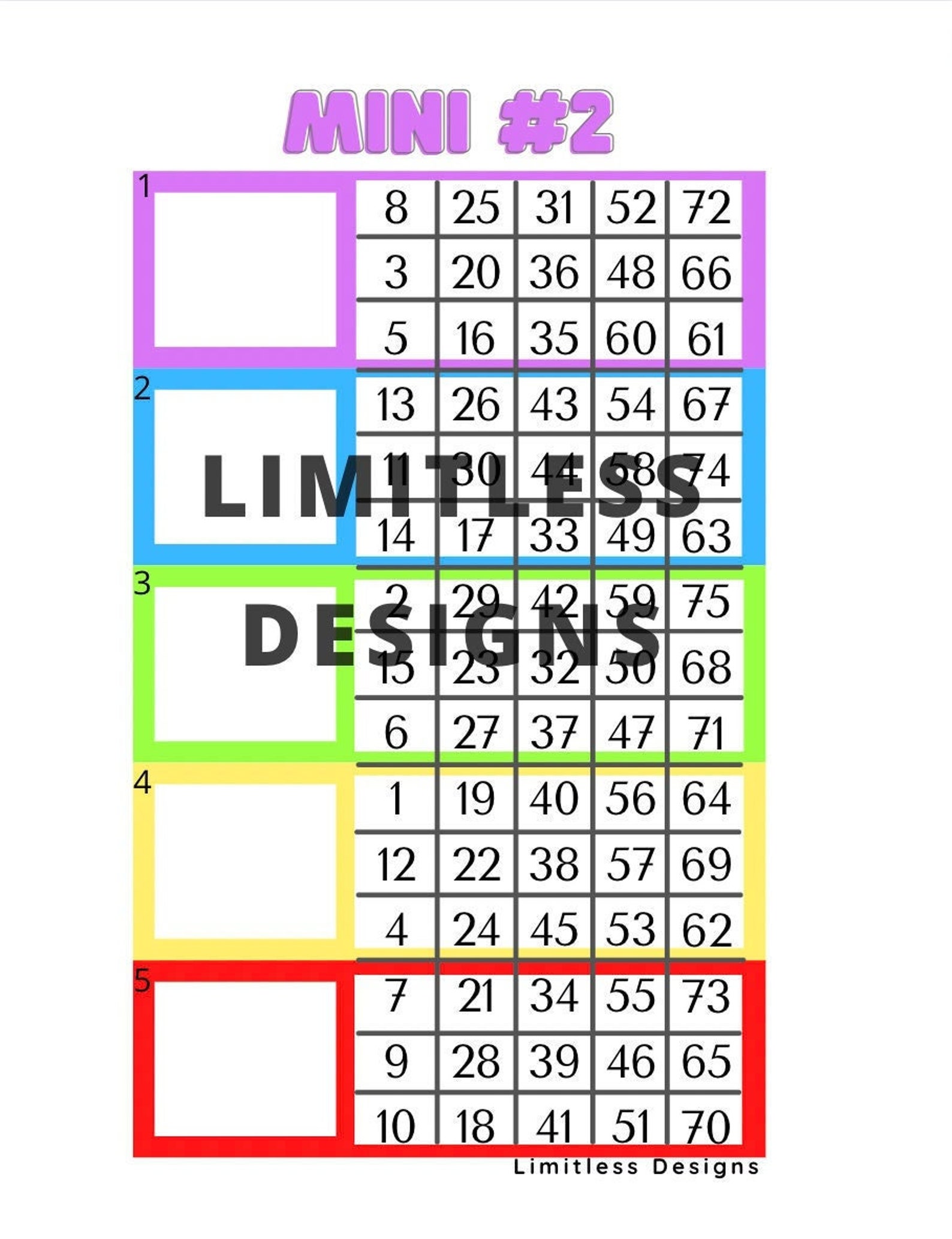 Mini 2 Bingo Blocks mixed Only - Etsy