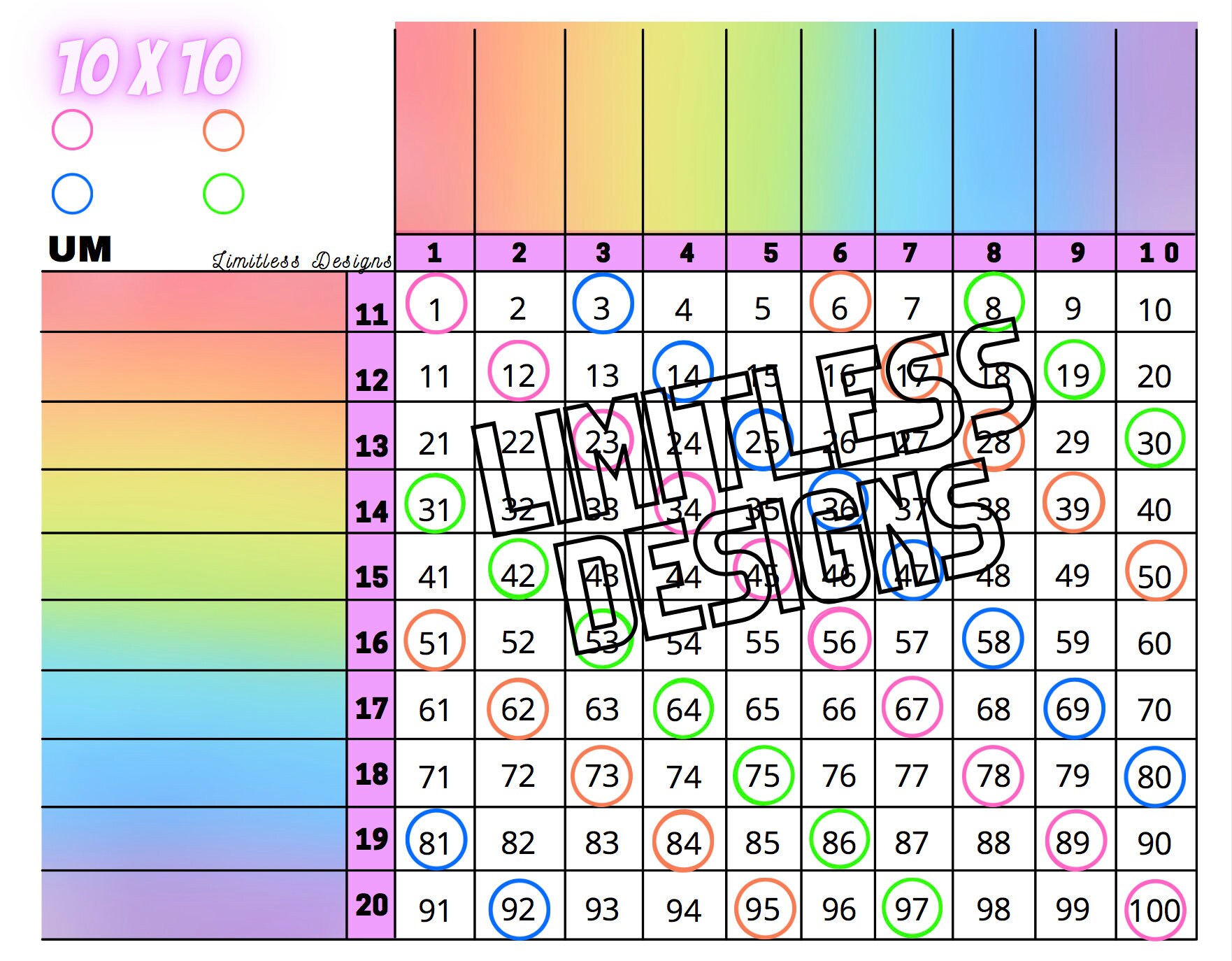 10x10 Power Grid Bingo Board Etsy Canada