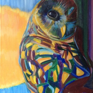 Wall Art Print "Owl - Bird of Sun" 16x20 Galina Verba