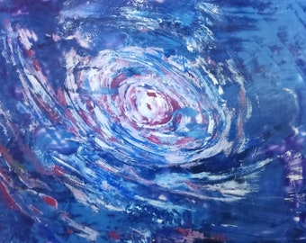 Original encaustic painting "Galaxy" 8x10 Galina Verba