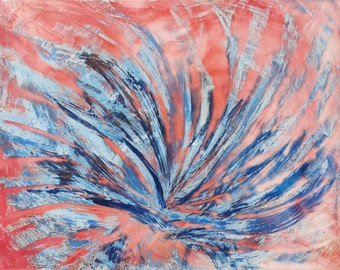 Original encaustic painting "Winter wind" 8x10 Galina Verba