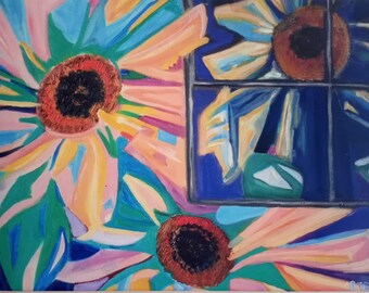 Wall Art Print "Magic sunflowers" 24x18  Galina Verba