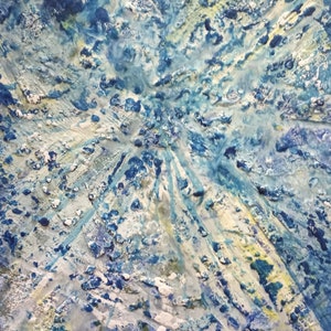 Original encaustic painting "Birth of the world" 10x8 Galina Verba