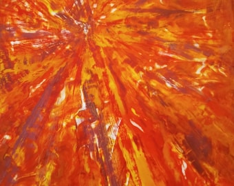 Original encaustic painting "Sun" 16x12 Galina Verba