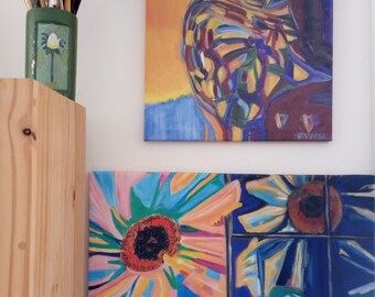 Wall Art Prints: "Magic sunflowers and Owl - Bird of Sun"   Galina Verba