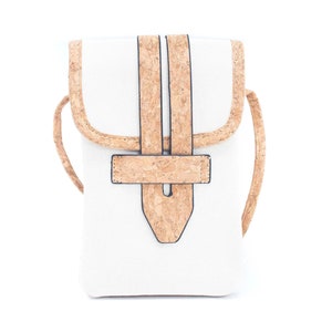 Cork Crossbody Phone Sling Bag in White