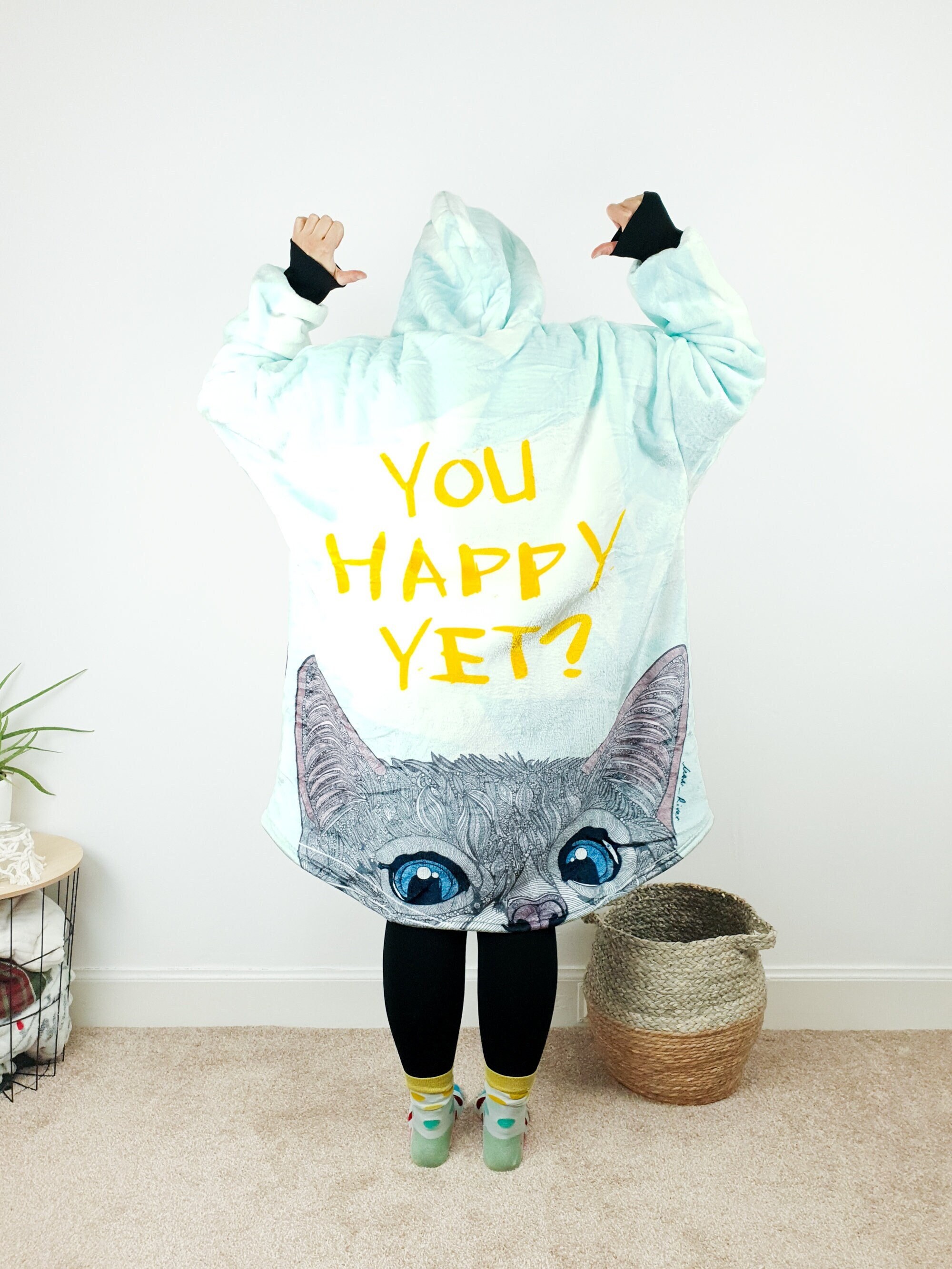 Cat hooded blanket for adults deals
