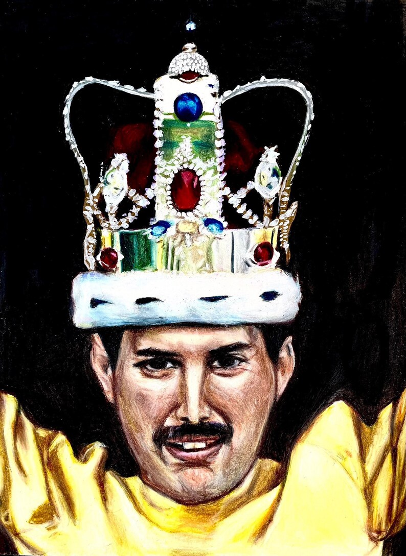 ORIGINAL Freddie Mercury Royalty Drawing Etsy