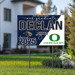 Graduation Yard Sign College Bound/ Class of 2025 / Custom Grad Sign with Text / College Logo/ Senior Grad Sign University Bound/Grad Party