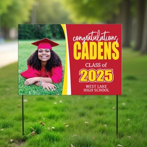 Custom Graduation Photo Yard Sign: Class of 2025