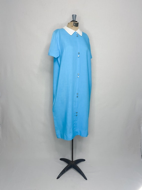 Vintage 1960s Handmade Blue Mod Shift Dress - image 5