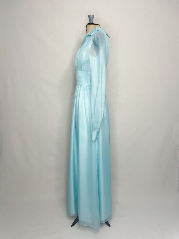 Vintage 1970s Lorrie Deb Baby Blue Maxi Dress - image 2