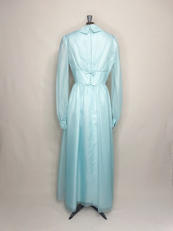 Vintage 1970s Lorrie Deb Baby Blue Maxi Dress - image 3