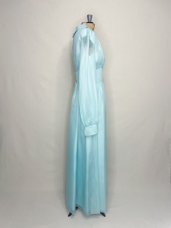 Vintage 1970s Lorrie Deb Baby Blue Maxi Dress - image 4