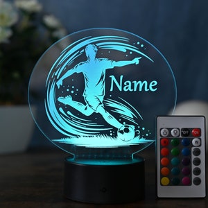 Personalisierte Fußball Lampe Geschenk Idee für Fußballer Kinder und Erwachsene Lampe als Nachtlicht Tischlampe Wohnungsdekoration