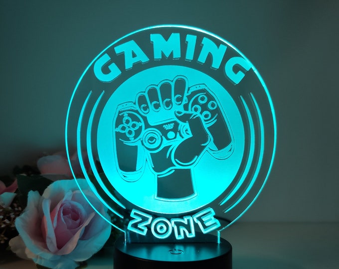 Gaming deco lamp desk decoration, gift idea for gamer/gamers for gaming setup and gaming r
