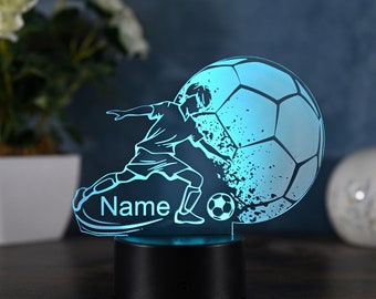 Personalisierte Fußball Lampe Geschenk Idee für Fußballer Kinder und Erwachsene Lampe als Nachtlicht Tischlampe Wohnungsdekoration