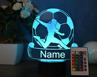 Personalisierte Fußball Lampe Geschenk Idee für Fußballer Kinder und Erwachsene Lampe als Nachtlicht Tischlampe Wohnungsdekoration