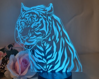 LED Tiger Tischlampe  Das ideale Deko Accessoire und Nachtlicht für Tierliebhaber und Kinder