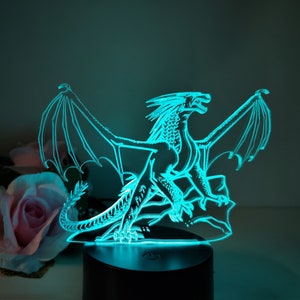 Dragon Lamp LED Lamp as Table Deco, Night Light, Sleep Light Deco Dragon Figure
