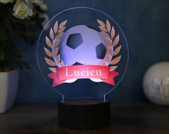 Personalisierte Fußball Lampe Geschenk Idee für Fußballer Kinder und Erwachsene Lampe als Nachtlicht Tischlampe Wohnungsdekoration