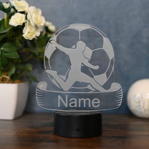 Personalized Soccer Lamp Unique Bedroom Night Light and Home Decor Gift for Kids and Soccer Fans image 3