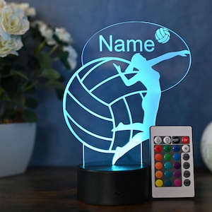 Personalized volleyball LED table lamp, gift idea for volleyball player, decoration for home