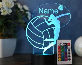 Lampada da tavolo a LED personalizzata per pallavolo, idea regalo per giocatore di pallavolo, decorazione per la casa