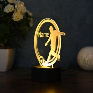 Personalized Soccer Lamp Unique Bedroom Night Light and Home Decor Gift for Kids and Soccer Fans image 5