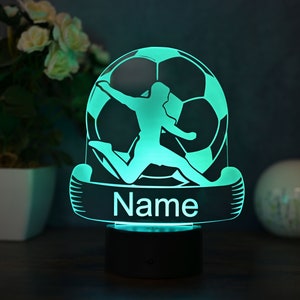 Personalized Soccer Lamp Unique Bedroom Night Light and Home Decor Gift for Kids and Soccer Fans image 2