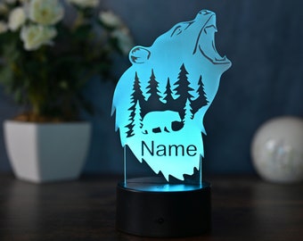 Customized LED bear lamp: Personalized night light for young an as a gift or just for fun d old