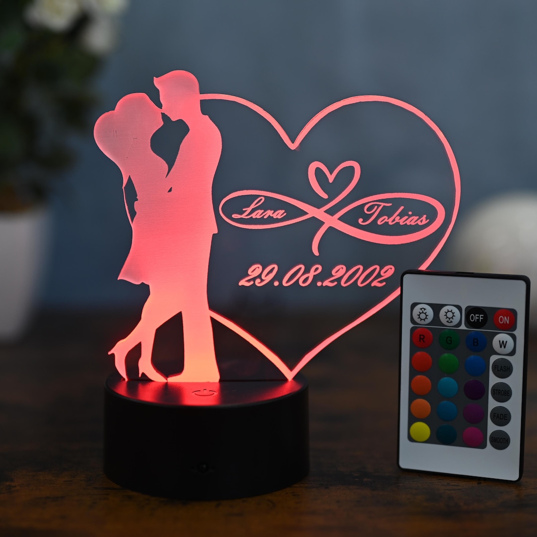 Personalized Partner Lamp - Decorative Lighting for Couples - Gift for ...