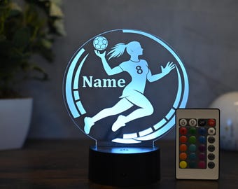 LED table lamp handball decoration - Perfect gift for handball players, Decorative bedside lamp, Ideal as a gift idea for the home