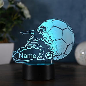 Personalized Soccer Lamp - Unique Bedroom Night Light and Home Decor Gift for Kids and Soccer Fans