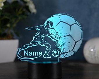 Lámpara de fútbol personalizada, idea de regalo para jugadores de fútbol, lámpara para niños y adultos como luz nocturna, lámpara de mesa, decoración del hogar