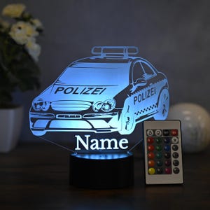 Personalized LED Night Light Police - Perfect gift for police fans, children and adults.