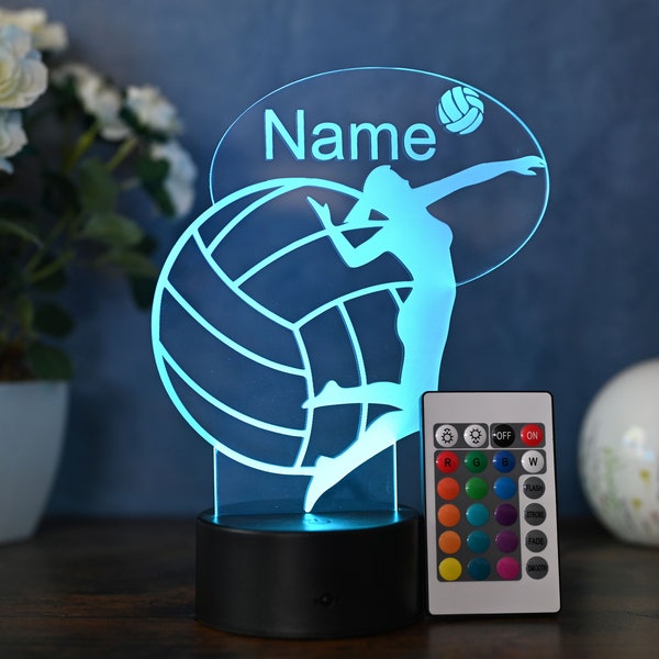 Personalisierte Volleyball LED-Tischlampe, geschenkidee für Volleyball Spielerin, dekoration für Zuhause