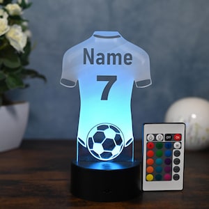 Personalisierte Fußball Lampe Geschenk Idee für Fußballer Kinder und Erwachsene,Lampe als Nachtlicht, Tischlampe, Wohnungsdekoration