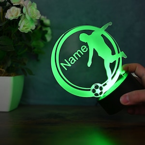 Personalized Soccer Lamp Unique Bedroom Night Light and Home Decor Gift for Kids and Soccer Fans image 6