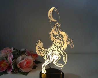 Lampe LED Wolf lampe de table décoration comme veilleuse veilleuse