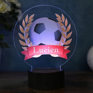 Personalisierte Fußball Lampe Geschenk Idee für Fußballer Kinder und Erwachsene Lampe als Nachtlicht Tischlampe Wohnungsdekoration